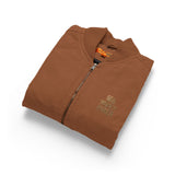 God Money Power- Embroidered Workwear Duck Cloth Vest — Durable Zip-Up Utility Vest