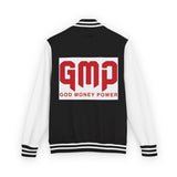 Letterman Jacket — GMP "God Money Power" Red & White Varsity