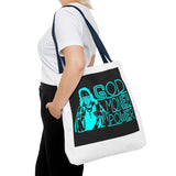 Tote Bag — Retro Neon "God Money Power" Graphic Tote