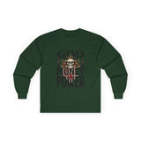 God Money Power- Skull Ultra Cotton Long Sleeve Tee
