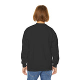Youth Crewneck Sweatshirt — Vintage Halloween Pumpkin "GOD MONEY POWER"