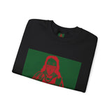 Crewneck Sweatshirt — Vintage Tarot Priestess Graphic (Green & Red)