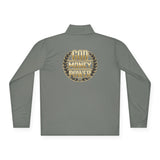 Quarter-Zip Pullover — 'God Money Power' Gold Crest