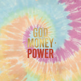 Tie-Dye Tank Top — "God Money Power" Spiritual Graphic Summer Top