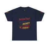 Inspirational Graphic Tee — "Put God First, Hustle for the Money, Put Yourself in Power"