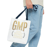 GMP Tote Bag - "God Money Power" Gold Lettering Inspirational Canvas Tote