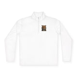 Tiger Graphic Quarter-Zip Pullover — 'God • Money • Power' Chest & Back Print