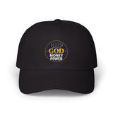 GMP GOD Embroidered Dad Cap — Classic White Baseball Hat