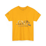 GMP "God Money Power" Tee - Gold Logo Graphic T-Shirt