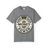 God Money Power T-Shirt — Crown Emblem Graphic Tee (God • Money • Power)