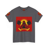 Surf Saint T‑Shirt — Vintage Palm Beach Vibes ("Our Savior Protects" Banner)