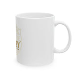 Inspirational Ceramic Mug — “Put God First, Hustle for the Money” Gold Script (11oz/15oz)