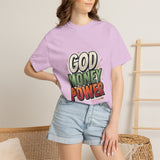 God Money Power Graphic T-Shirt — Bold Retro Faith & Hustle Tee