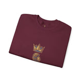 Crewneck Sweatshirt — "God Money Power" Crown & Coin Graphic