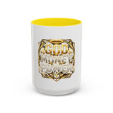 Coffee Mug — "God Money Power" Gold Emblem Accent Mug