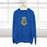God Power Hoodie — Retro 3D Faith Graphic Fleece Hoodie