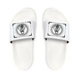 Slide Sandals — Men's Removable-Strap Slides with Monochrome Badge Design