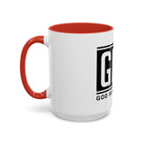 GMP 'God Money Power' Accent Coffee Mug – Bold Black Logo 11/15oz
