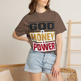 God Money Power Graphic T-Shirt — Bold Statement Tee