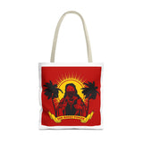 Sunrise Rasta Tote Bag – "God Money Power" Graphic Beach Shopper