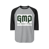 GMP 'God Money Power' Raglan Baseball Tee — Faith & Prosperity Graphic Shirt