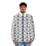 Men's Puffer Jacket — Vintage Test Pattern All-Over Print