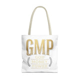 GMP Tote Bag - "God Money Power" Gold Lettering Inspirational Canvas Tote