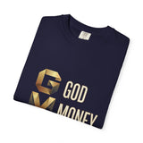 T-Shirt — GVMP Gold Graphic: "God Money Power" Statement Tee