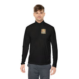 Quarter-Zip Pullover — Gold Money Prayer Art Deco Chest & Back Design
