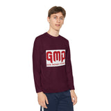 God Money Power (GMP) Youth Long Sleeve Tee — Red Logo Athletic Shirt