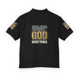 Youth Polo Shirt – GMP GOD Money Power Graphic