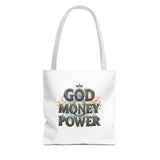 God Money Power Tote Bag — Inspirational Faith & Prosperity Canvas Tote