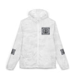 Windbreaker Jacket — "GOD MONEY POWER" Camo Zip-Up Hooded Jacket