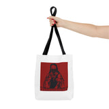 Jesus Icon Masked Tote Bag - 'Lord Money Power' Red Graphic Tote