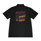 Motivational Polo Shirt — “Put God First, Hustle for the Money, Put Yourself in Power”