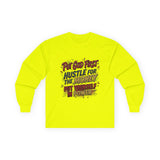 Inspirational Long Sleeve Tee — “Put God First, Hustle for the Money, Put Yourself in Power”