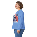 Long Sleeve Tee - Patriotic Bandana Mask Design with 'God, Money & Power' Graphic