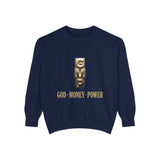God • Money • Power Sweatshirt — GMP Gold Block Graphic Crewneck