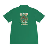 Money Power Polo — Men's White Sport Polo with 'GMP Money Power' Gold Dice Emblem