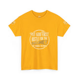 Money Graphic Tee — "Money" Gold Lettering Casual Cotton Shirt