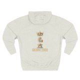 God Money Power Hoodie — Crown & Coin Vertical Graphic Fleece Hoodie