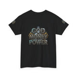 God Money Power Graphic Tee — Faith & Hustle Christian T-Shirt
