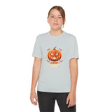 Youth Halloween Pumpkin Competitor Tee —“God Money Power” Jack-O'-Lantern Gaming Shirt