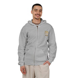 Money Power Zip Hoodie — Gold Emblem Graphic Full‑Zip Hooded Sweatshirt