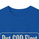 Inspirational Faith Hustle Long Sleeve Tee — “Put GOD First, Hustle For The MONEY, Put Yourself In POWER”