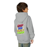 Youth Hoodie — GMP God Money Power Rainbow Graphic