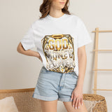 God Money Power Graphic T-Shirt — Bold Gold Faith & Hustle Tee