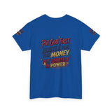 Inspirational Graphic Tee — "Put God First, Hustle for the Money, Put Yourself in Power"