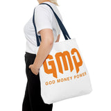 GMP 'God Money Power' Graphic Tote Bag – Bold Orange Statement Carryall