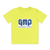 GMP "God Money Power" Youth Tee - Athletic Faith-Based Logo Shirt